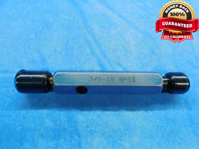 3/8 18 NPSI PIPE THREAD PLUG GAGE .375 .3750 GO NO GO P.D.'S = .6240 & .6292 - DW14389AV1