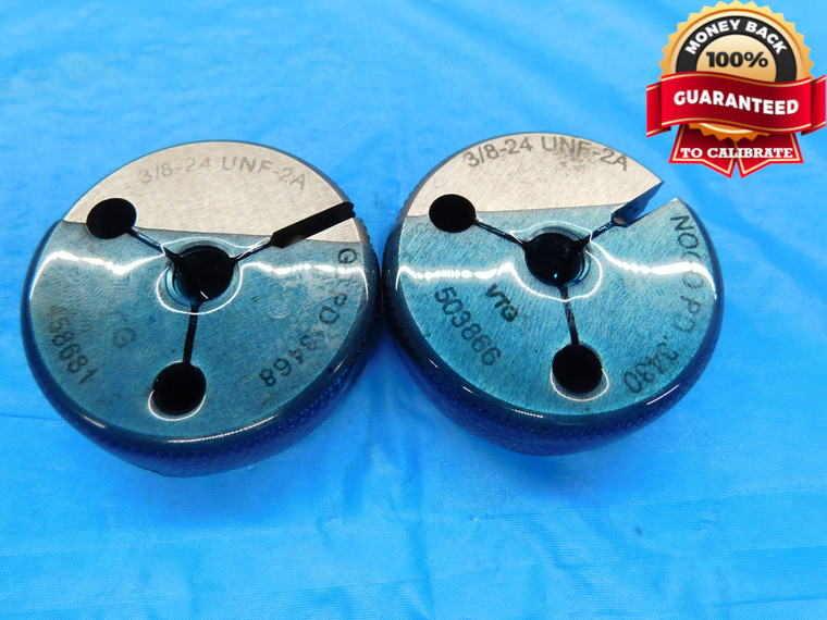 3/8 24 UNF 2A VERMONT THREAD RING GAGES .375 GO NO GO P.D.'S = .3468 & .3430 - DW14394AV1