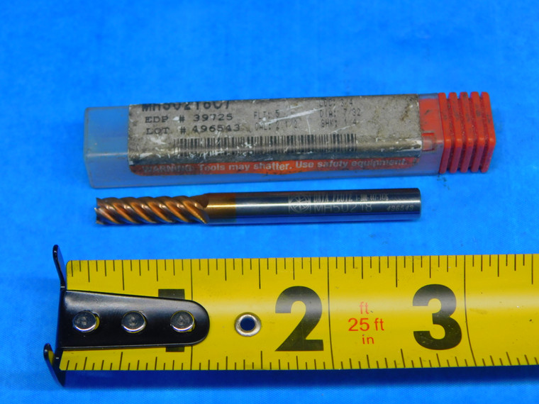 DATA FLUTE 7/32 O.D. 3/4 LOC CARBIDE END MILL 1/4 SHANK 5 FLUTE MH50218 .21875 - AR4348AL1
