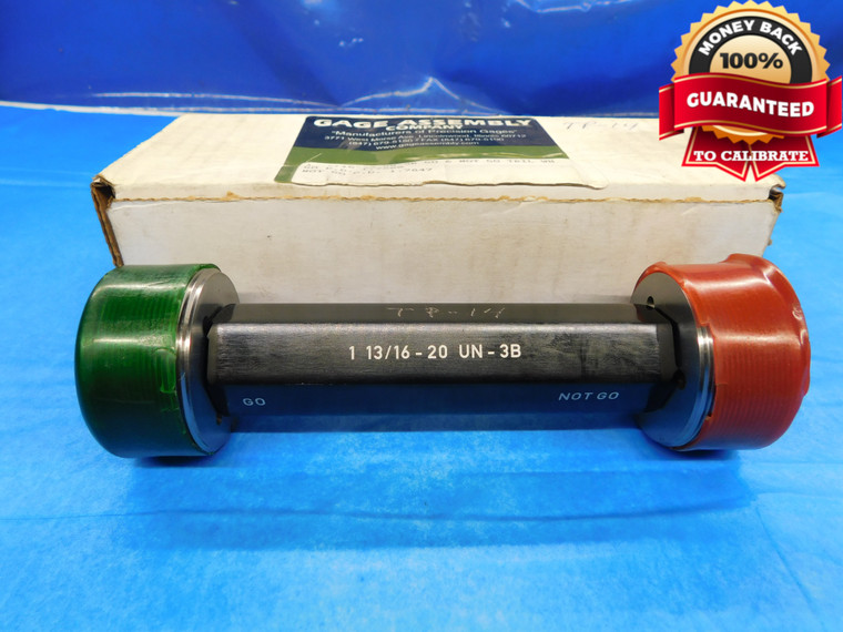 1 13/16 20 UN 3B THREAD PLUG GAGE 1.8125 GO NO GO P.D.'S = 1.7800 & 1.7847 CHECK - DW14458AD2