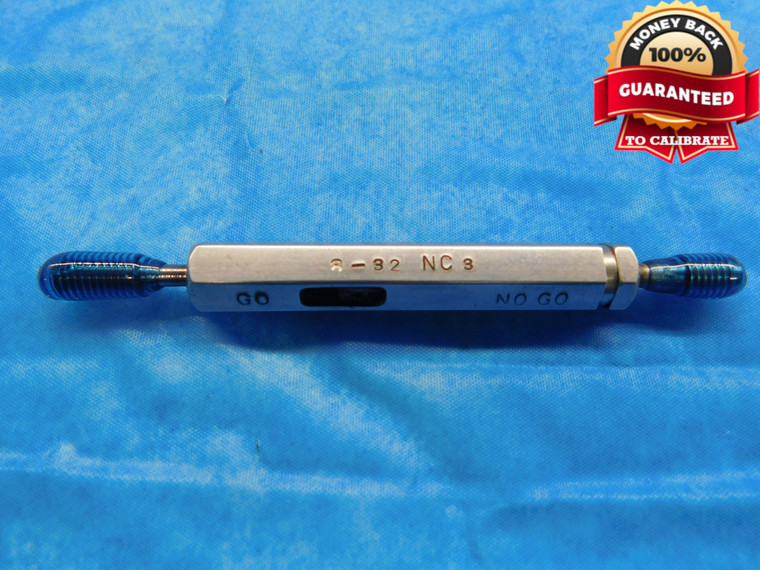8 32 NC 3 THREAD PLUG GAGE #8 .164 .1640 GO NO GO P.D.'S = .1437 & .1456 UNC-3 - DW14436RD