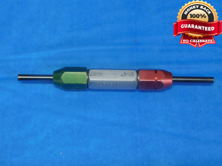 .191 & .192 CL X PIN PLUG GAGE GO NO GO .1875 +.0035 3/16 5 mm .1910 .1920 - JP0108LVR