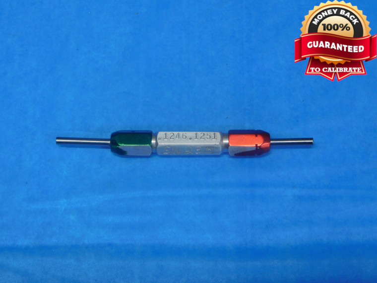 .1246 & .1251 CLASS X PIN PLUG GAGE GO NO GO .1250 +.0001 OVERSIZE 1/8 3 mm - JP0115LVR