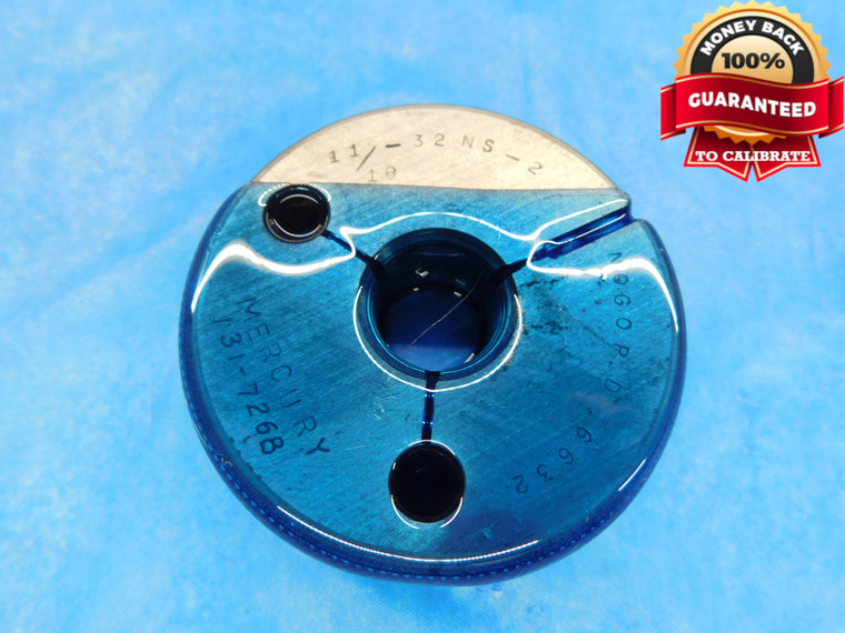 11/16 32 NS 2 THREAD RING GAGE .6875 NO GO ONLY P.D. = .6632 INSPECTION CHECK - DW14521RD