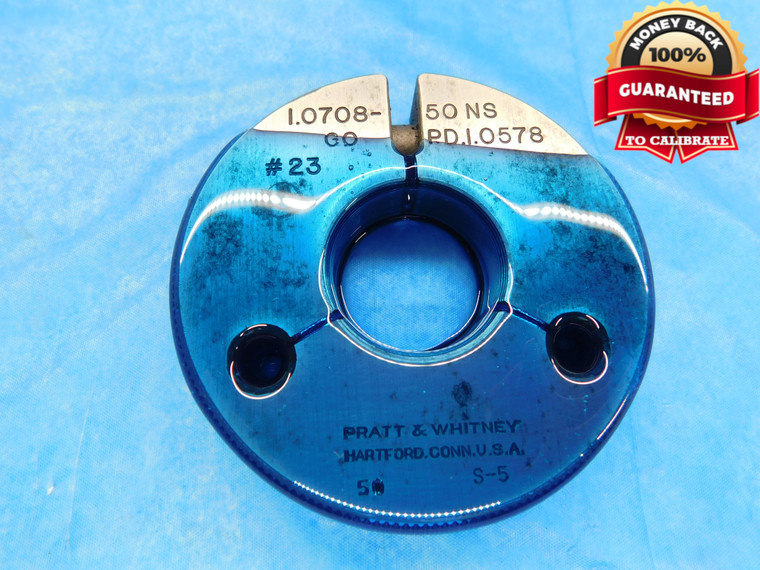 1.0708 50 NS THREAD RING GAGE GO ONLY P.D. = 1.0578 1.0708"-50 UNS-3A - DW14526RD