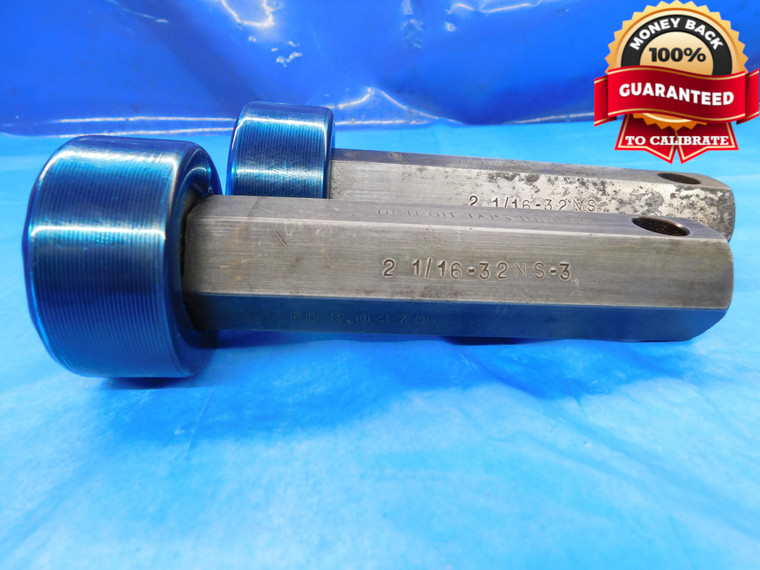 2 1/16 32 NS 3 THREAD PLUG GAGE 2.0625 GO NO GO P.D.'S = 2.0422 & 2.0470 CHECK - DW14533RD