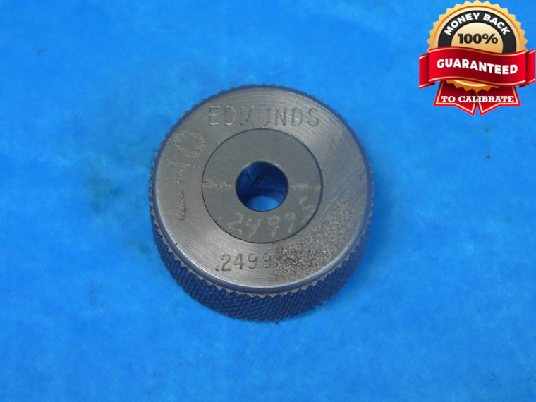 .24995 CLASS XX MASTER PLAIN BORE CARBIDE RING GAGE ONSIZE 1/4 6.349 mm - JP0175EY