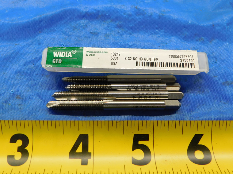 4PC NEW GTD 8 32 & 10 32 NF G H3 HSS SPIRAL POINT TAP 2 STRAIGHT FLUTE USA MADE - MB5580AR1