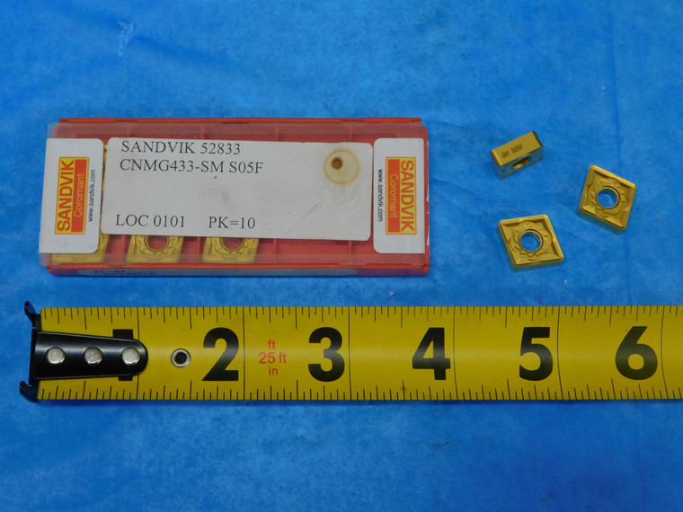 10PCS NEW SANDVIK CNMG 433-SM S05F TiN COATED CARBIDE TURNING INSERTS INDEXABLE - JP0315AS1