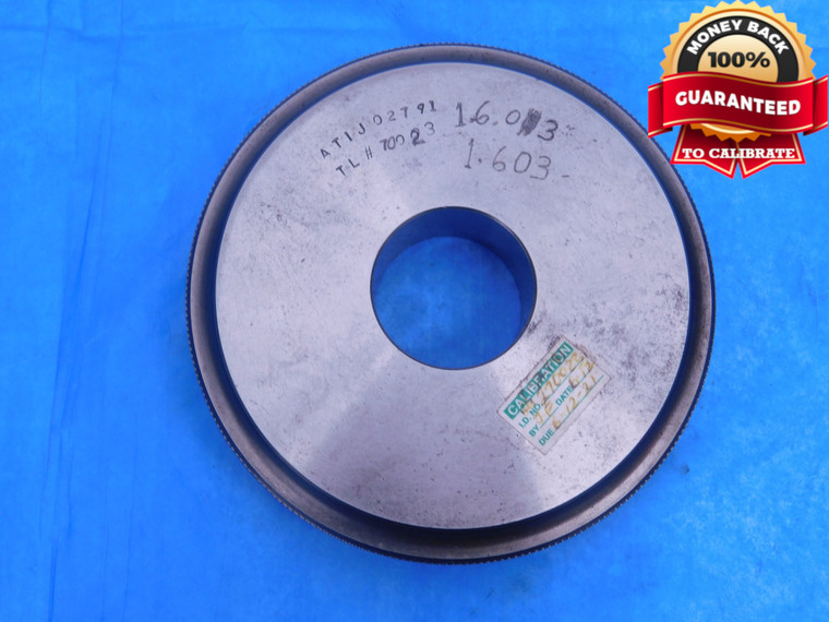 1.603 MASTER PLAIN BORE RING GAGE 1.5938 +.0092 1 19/32 40.716 mm 1.6030 - MC0173AP1