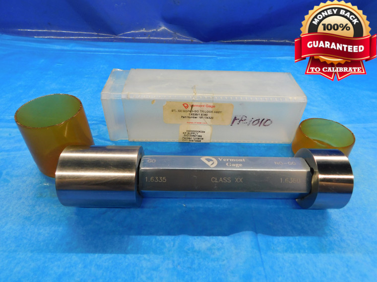 1.6335 & 1.6360 CL XX PIN PLUG GAGE GO NO GO 1.6250 +.0085 1 5/8 41.554 1.636 - DW15094AG2