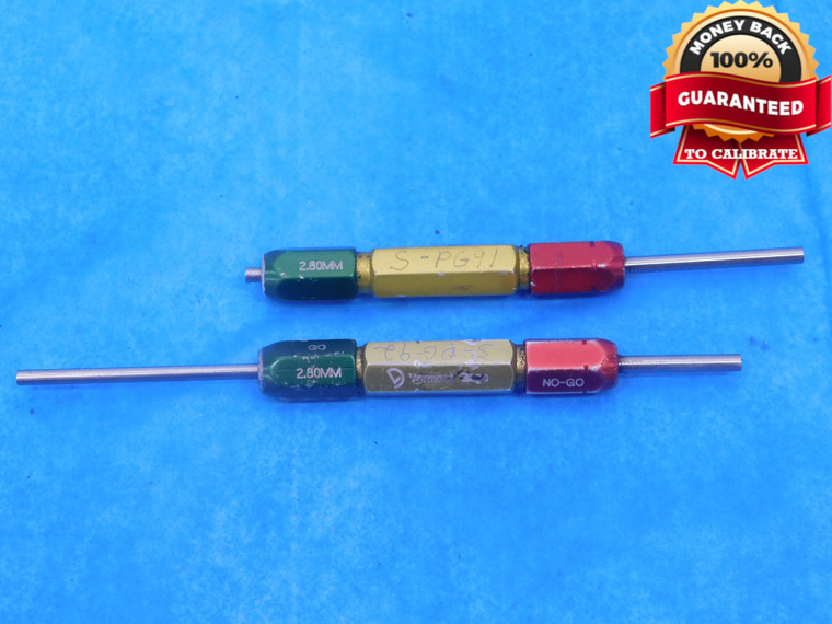 2 PCS 2.80 & 3.20 CL ZZ PIN PLUG GAGE GO NO GO 2.7969 +.0031 2 51/64 71 2.8000 3.2000 - MC0307AP1