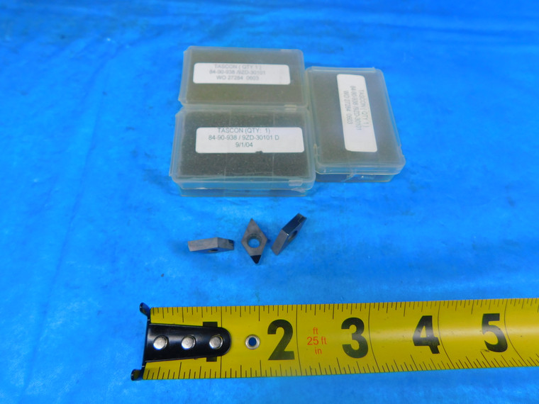 3PCS TASCON 84-90-938 / 9ZD-30101 WO 27284 CARBIDE INSERTS PCD TIPPED DIAMOND - JP0444RDT