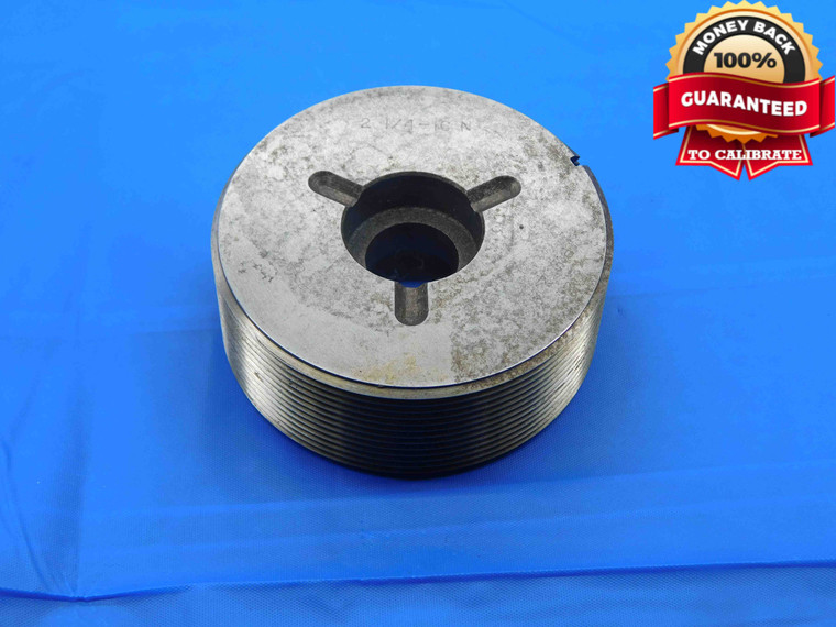 2 1/4 16 N THREAD PLUG GAGE 2.25 2.250 2.2500 GO ONLY P.D. = 2.2094 2B OR 3B - DW15233RD