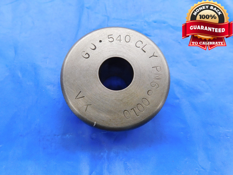 .540 CL Y MASTER PLAIN BORE RING GAGE .5313 +.0087 17/32 13.716 mm .5400 CHECK - DW15249RD