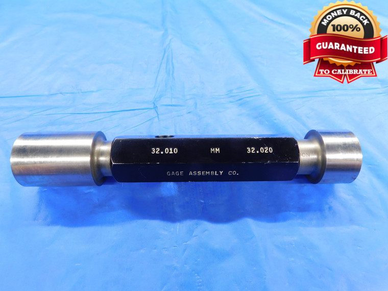 32.010 & 32.020 CL XX mm PIN PLUG GAGE GO NO GO 32.000 +.010 32 1.2602 32.01 32.02 - DW15254AP1
