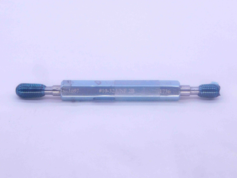 10 32 UNF 2B VERMONT THREAD PLUG GAGE #10 .190 GO NO GO P.D.'S = .1697 & .1736 - DW15287LVR