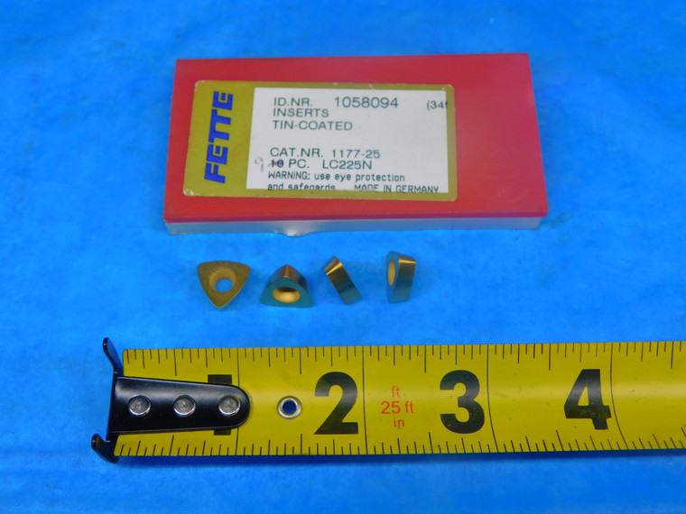 9PCS NEW FETTE LC225N 1177-25 220 TiN COATED CARBIDE TURNING INSERTS - AR5495RDT