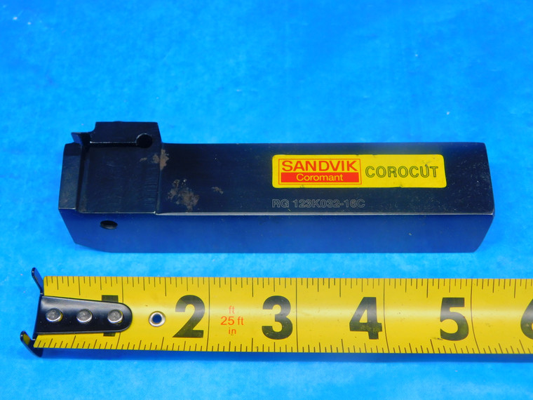 SANDVIK RG 123K032-16C LATHE TURNING TOOL HOLDER 1" SQUARE SHANK COROCUT 5" OAL - AR5507RDT