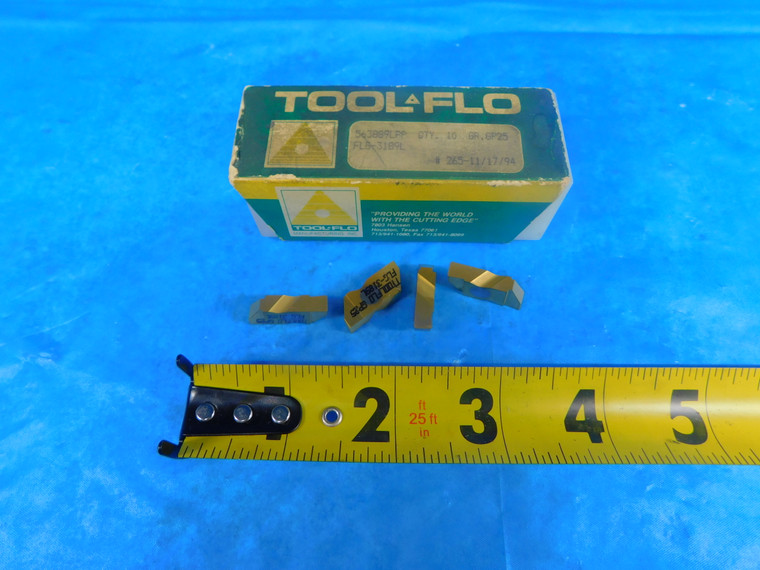 4PCS NEW TOOL FLO FLG-3189L GP25 TiN COATED CARBIDE GROOVING INSERTS TOP NOTCH - AR5508RDT