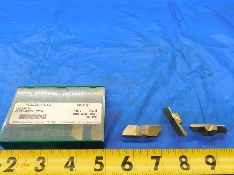 5PCS NEW TOOL FLO FLRT-4062L GP50 TiN COATED CARBIDE GROOVING INSERTS FLO-LOCK - FAX-MB6033