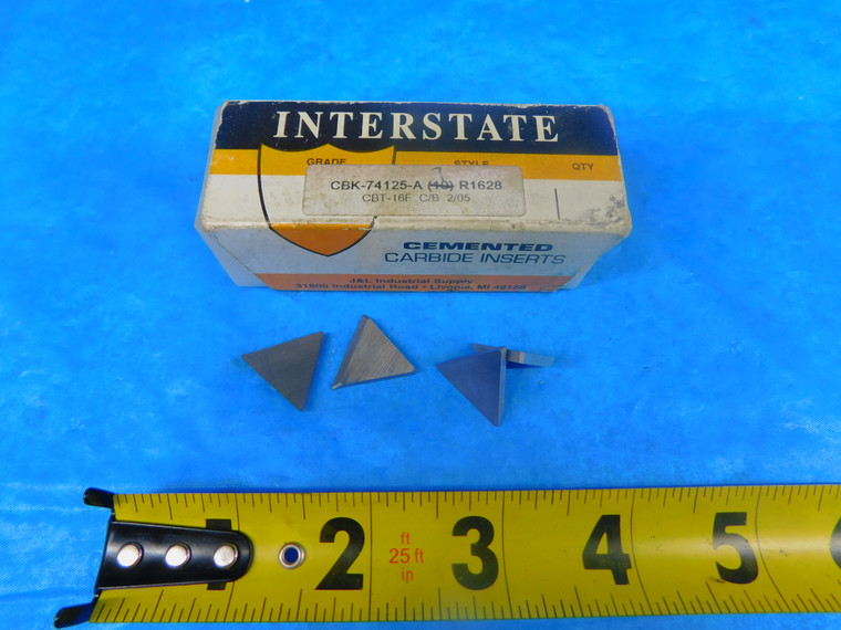 7PCS NEW INTERSTATE CBK-74125-A R1628 CARBIDE TURNING INSERTS CBT-16F C/B - FAX-AR5606