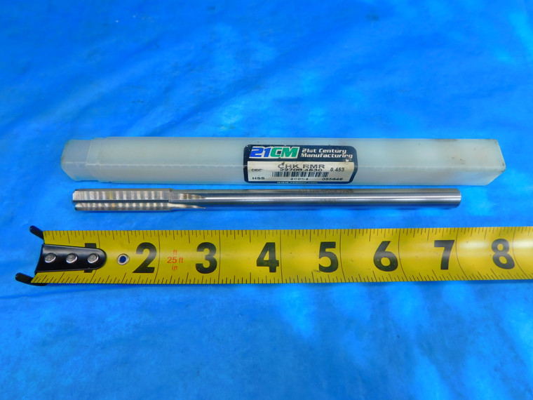 21CM .4530" O.D. HSS CHUCKING REAMER .37" SHANK 6 FLUTE 1 3/4 LOC 7" OAL USA - FAX-AR5624