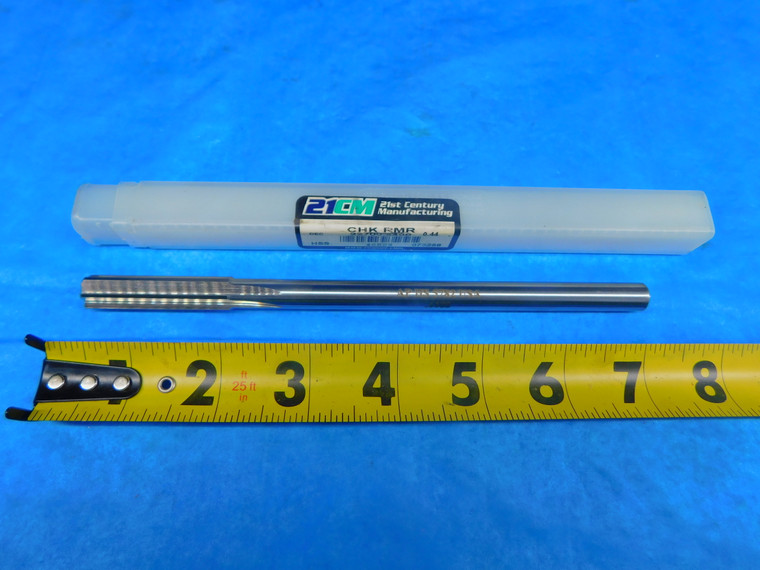 21CM .4400" O.D. HSS CHUCKING REAMER 3/8 SHANK 6 STRAIGHT FLUTE 7 1/8 OAL USA - FAX-AR5636