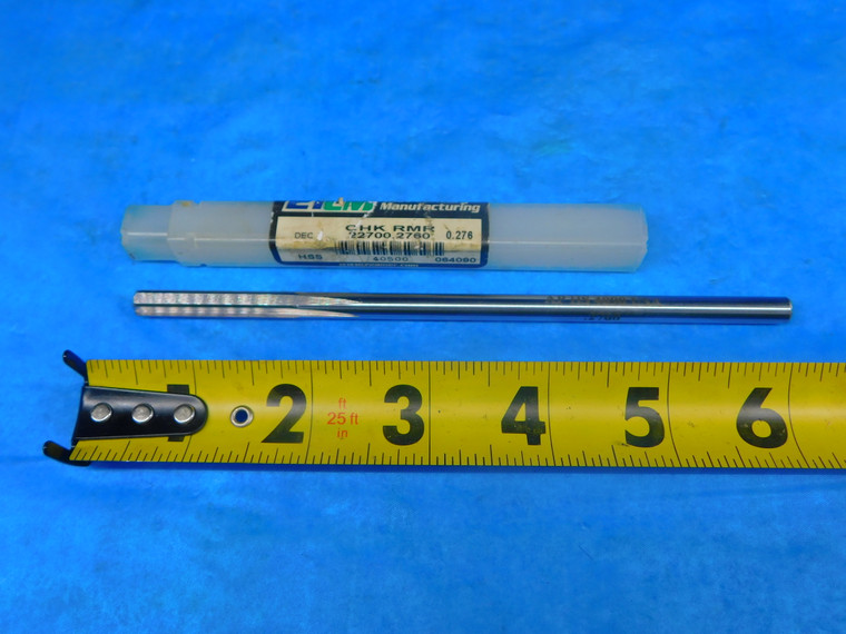 21CM .2760" O.D. HSS CHUCKING REAMER .24" SHANK 6 FLUTE 1 1/2 LOC 6" OAL USA - FAX-AR5647