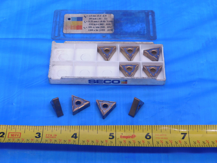9PCS NEW SECO TNMG160408-MF2 TP1000 TiN CARBIDE TURNING INSERTS TNMG 332-MF2 - FAX-MC0356