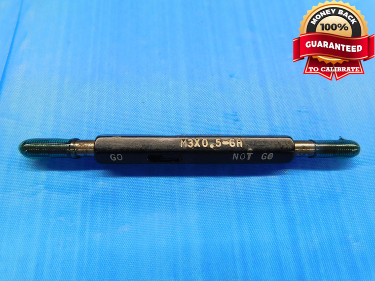 M3 X .5 6h METRIC SET THREAD PLUG GAGE 3 GO NO GO P.D.'S = 2.675 & 2.600 CHECK - DW15378AR1