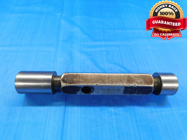 .959 & .961 PIN PLUG GAGE GO NO GO .9688 -.0078 31/32 24.359 mm .9590 .9610 - DW15424AZ1