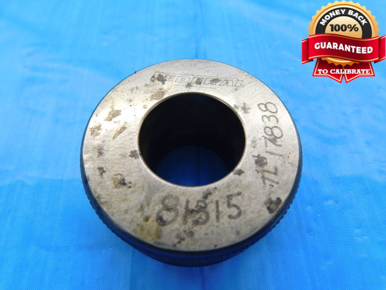 .81315 MASTER PLAIN BORE RING GAGE .8125 +.0007 OVERSIZE 13/16 20.654 mm CHECK - DW15438AP1