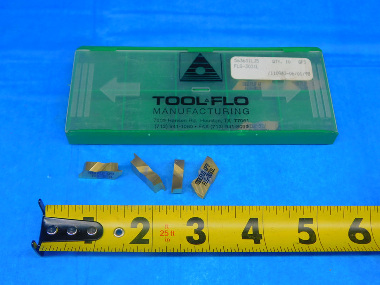 7PCS NEW TOOL FLO FLG-3031L GP3 TiN COATED CARBIDE GROOVING INSERTS TOP NOTCH - AR5843AR1