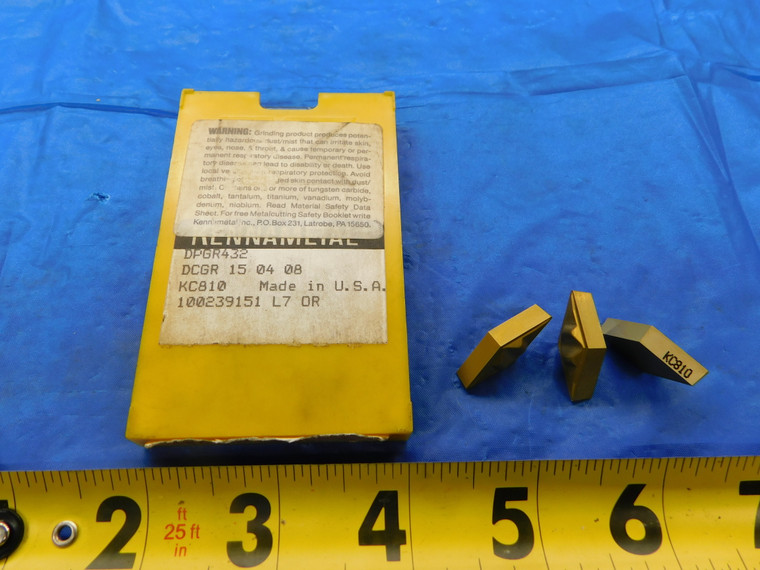 6PCS NEW KENNAMETAL DPGR-432 KC810 TiN COATED CARBIDE PROFILING INSERTS - MB6352AB2