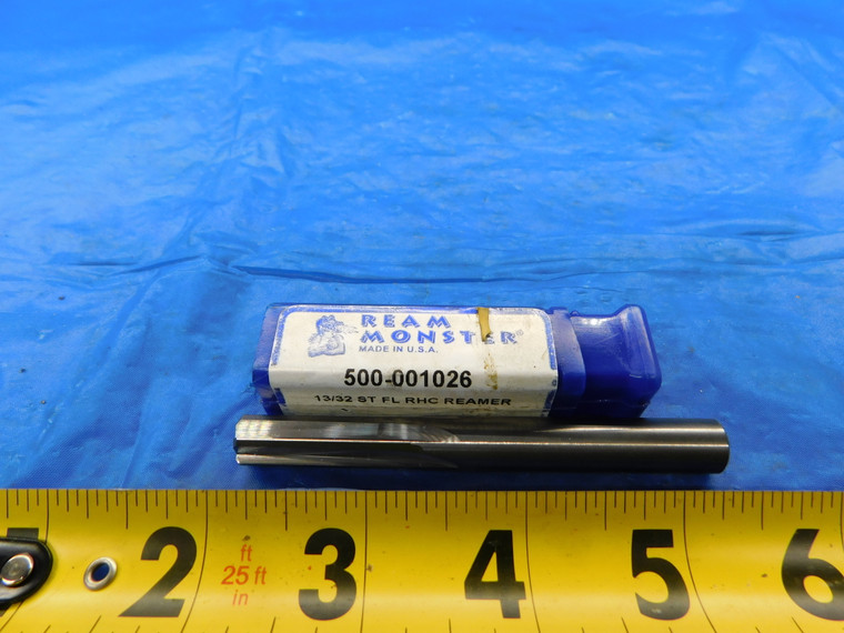 REAM MONSTER 13/32 O.D. CARBIDE CHUCKING REAMER SHANK 6 FLUTE 3 1/2 OAL .40625 - FAX-MB6418