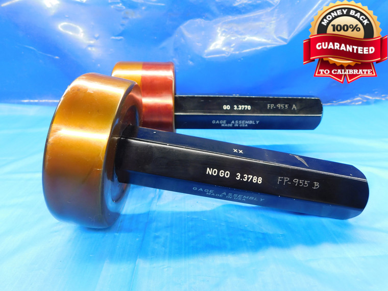 3.3770 & 3.3788 CL XX PIN PLUG GAGE GO NO GO 3.3750 +.0020 3 3/8 86 mm 3.377 - DW15457AB1