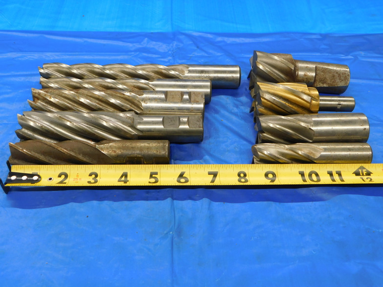 LOT OF 9 HSS / HSCO END MILLS 1", 1 3/8, 1 1/4 & MORE BRIDGEPORT MILLING TOOLING - MB6520AP1