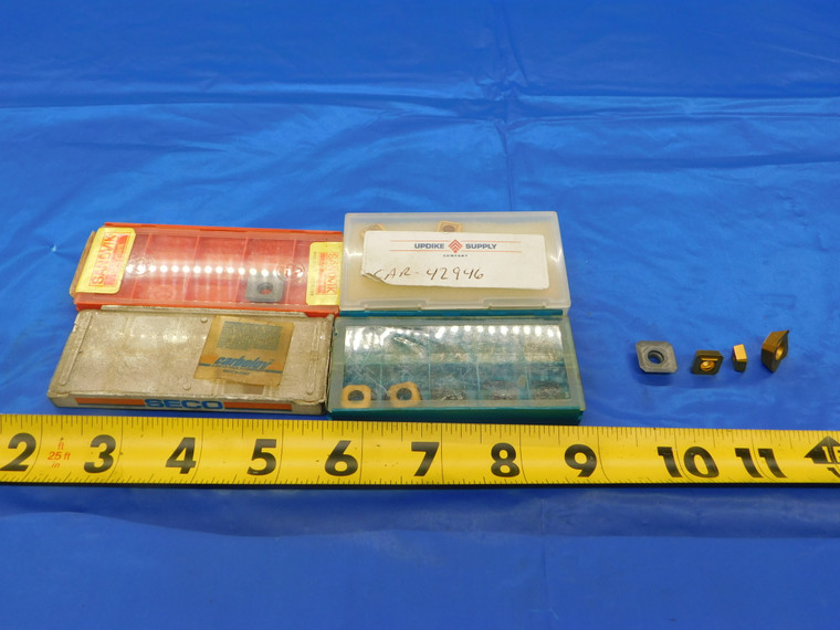 11 PCS SANDVIK & OTHERS TiN / UNCOATED CARBIDE TURNING INSERTS SQUARE INDEXABLE - MB6682RDT