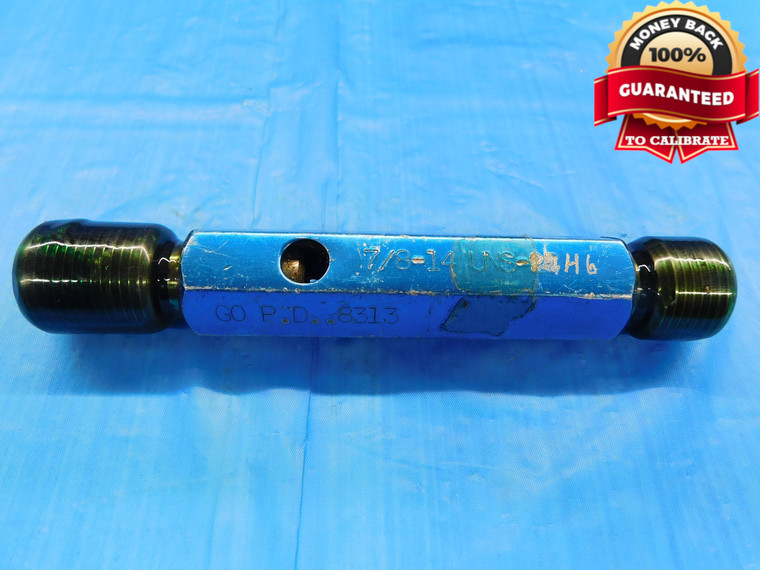 7/8 14 UNS SPECIAL THREAD PLUG GAGE .875 .8750 GO NO GO P.D.'S = .8313 & .8383 - DW15506LVR