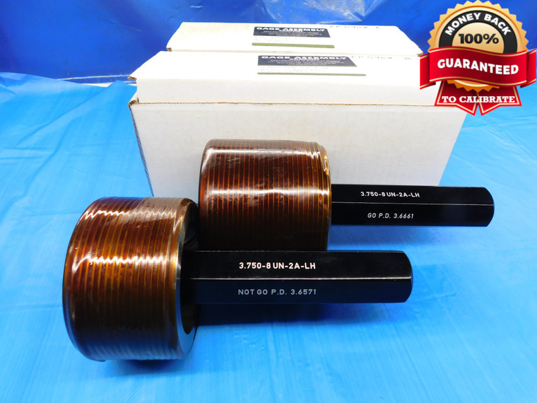 3 3/4 8 UN 2A LEFT HAND SET THREAD PLUG GAGE 3.75 GO NO GO PDS= 3.6661 & 3.6571 - DW15584RD