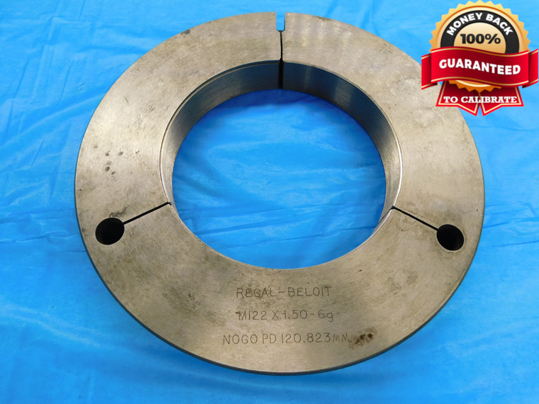 M122 X 1.5 6g METRIC THREAD RING GAGE 122 NO GO ONLY P.D. = 120.823 INSPECTION - DW15642LVR