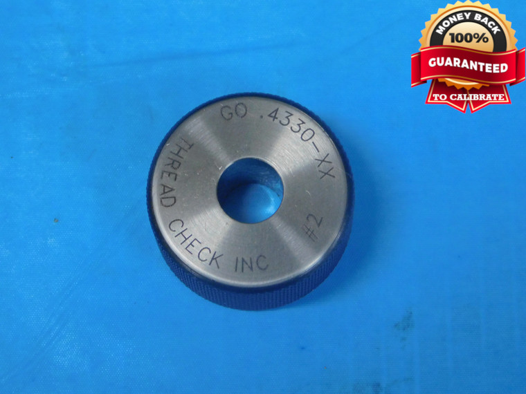 .4330 CL XX MASTER PLAIN BORE RING GAGE .4375 -.0045 UNDERSIZE 7/16 11 mm .433 - JP0905AK2