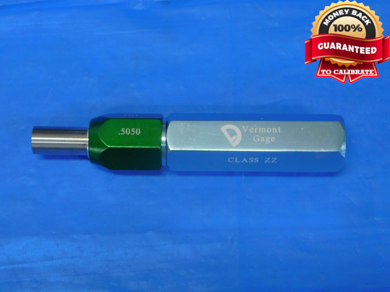 .5050 CLASS ZZ PIN PLUG GAGE .5000 +.0050 OVERSIZE 1/2 13 mm .505 - JP0842RD