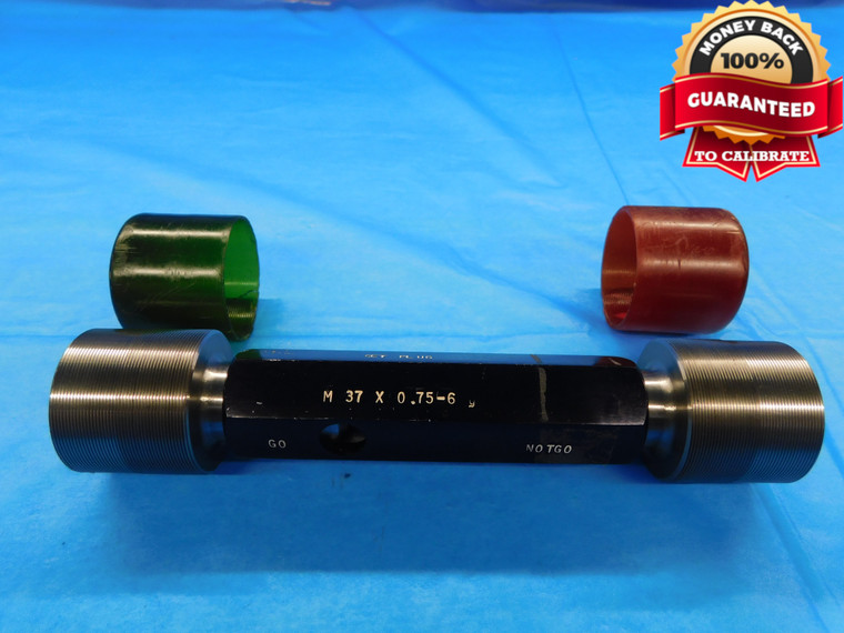 M37 X .75 6g METRIC SET THREAD PLUG GAGE 37 GO NO GO P.D.'S = 36.491 & 36.376 - DW15779LVR