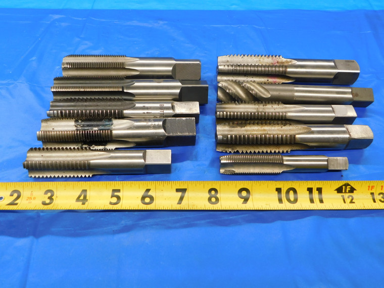10PC HSS TAPS SIZES INCLUDE 1 1/4 - 12, 1 1/8 - 7, 1" - 8, 3/4 - 16, 1 3/16 - 12 - MB6957AK2