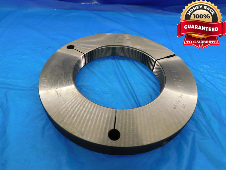 5 9/16 12 UNS 2A LEFT HAND THREAD RING GAGE 5.5625 GO ONLY P.D. = 5.5063 L.H. - DW15905RD