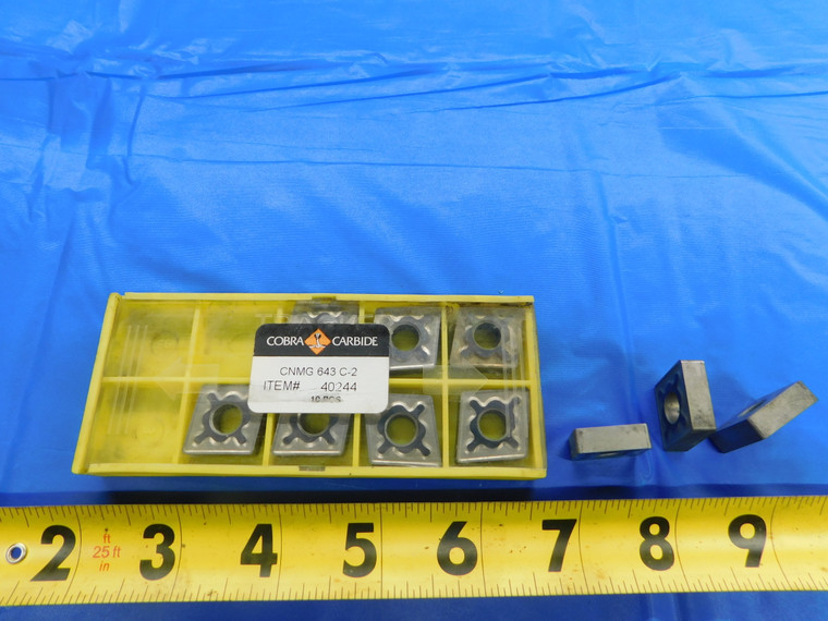 10PCS NEW COBRA CARBIDE CNMG 643 C-2 CARBIDE TURNING INSERTS - AR6586AS1