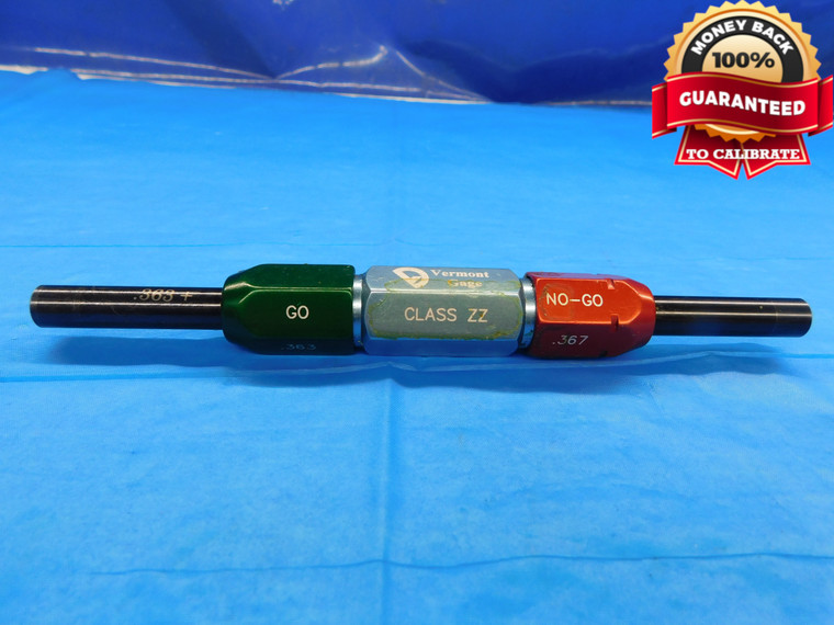 .363 & .367 CL ZZ PIN PLUG GAGE GO NO GO .3594 +.0036 23/64 9.220 mm .3630 .3670 - DW16171AZ1