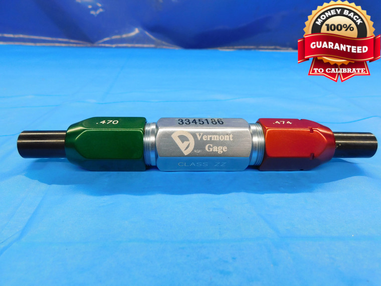 .470 & .474 CL ZZ PIN PLUG GAGE GO NO GO .4688 +.0012 15/32 12 mm .4700 .4740 - DW15980AZ1
